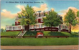 Officers Mess, U.S. Marine Base, Quantico VA Vintage Linen Postcard L12