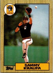 1987 Topps Baseball Card Sammy Khalifa Pittsburgh Pirates sk3453
