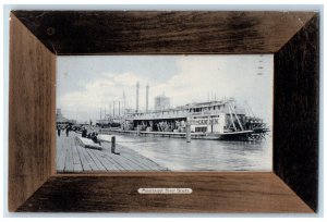 1909 Mississippi River Boats Steamer City Cam Jen New Orleans Louisiana Postcard