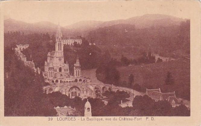 France Lourdes La Basilique vue du Chateau-Fort