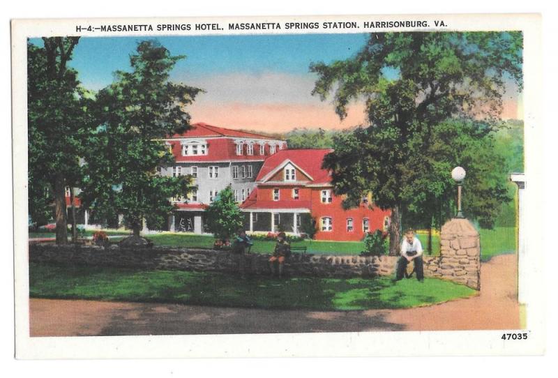 VA Harrisonburg Massanetta Springs Hotel Station Postcard