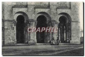 Old Postcard Saint Benoit sur Loire Porch of the Church