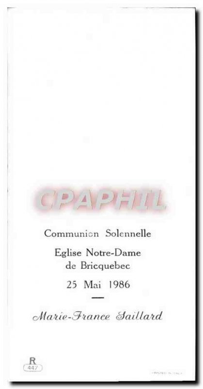 Beneficial pious image Host Coomunion Solemn Church Nd Bricquebec May 1986