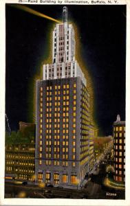 New York Buffalo Rand Building At Night 1930