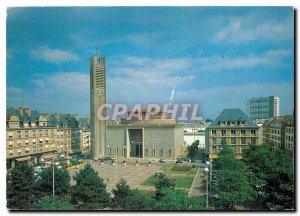 Modern Postcard Lorient Morbihan Place Alsace Lorraine Church Our Lady of Vic...