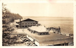J11/ Tacoma Washington RPPC Postcard c1940s Pavilion Boathouse Defiance 130