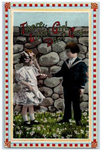 c1910's Boy There Little Girl Don't Cry Almonte Ontario Canada Antique Postcard