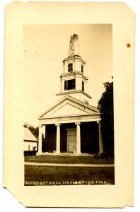 VT - Charlotte. Congregational Church After Fire  *RPPC  (card corner damage) 