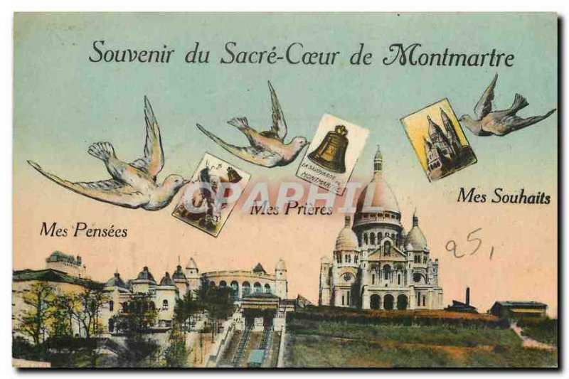 Old Postcard Remembrance Sacre Coeur of Montmartre My Thoughts My Prayers May...