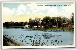 Parks~Lagoon Lansdowne Park East St Louis Illinois~Vintage Postcard