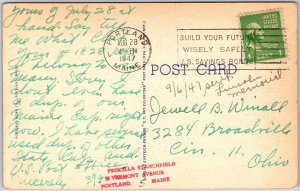 1947 Saint Joseph Church Portland Maine ME Grounds Posted Postcard