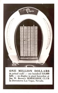 Vintage Postcard Real Photo One Million Dollars Horseshoe Club Las Vegas NV RPPC