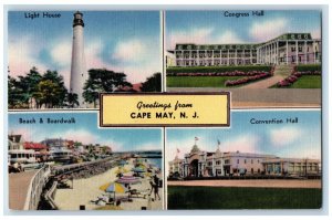 1959 Light House Congress Hall beach Convention Hall Center Cape May NJ Postcard