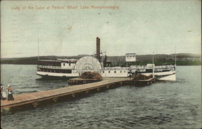 Lake Memphremagog VT Steamer Boat Lady of the Lake at Perkins Wharf PC