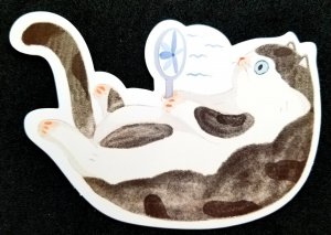 [AG] P360 Cat Painting Drawing Pet Cartoon Animation (postcard) *odd shape *New