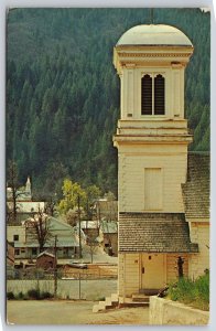 Downieville California~Town View From Church On Hill~Vintage Postcard