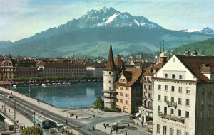 Vintage Postcard Luzern Mit Pilatus Lucerne Switzerland