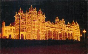 India illuminated Maharaja's Palace Mysore postcard