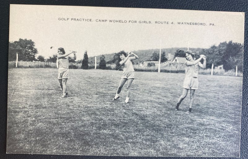 Mint USA Real Picture Postcard Girls Golf Practice Camp Wohelo Waynesboro Pa