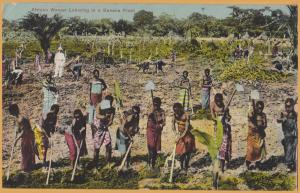 African Woman Laboring in a Banana Field-Woman's Missionary Friend - 1936