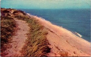 Sand Dunes Beach Cape Cod Massachusetts Postcard PM Hyannis MA Cancel WOB Note 