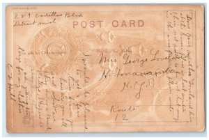 c1910's Merry Christmas Minimalist Ringing Bells Holly Berries Embossed Postcard