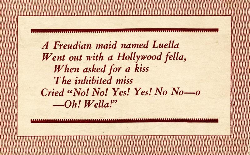 Limerick - A Freudian maid named Luella  (Humor)