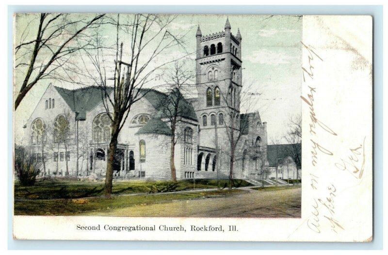 1908 Second Congregational Church Rockford Illinois IL World Series Postcard 