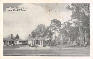 South Waycross Georgia birds eye view Dixie Cottages vintage pc ZD549481