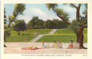 The Private Beach, Lakeshore Terrace Hotel, Kingsville, Ontario, White Border