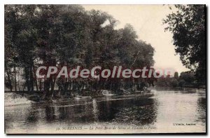 Old Postcard Suresnes Little Seine and Ile arm of Madness