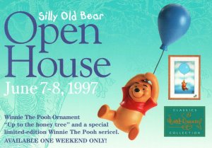 Vintage Postcard Silly Old Bear Open House Winnie The Pooh Ornament Disney Store