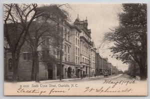 Charlotte NC South Tryon Street 1906 Postcard B48