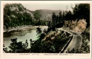 Vtg Postcard RPPC Malahat Drive Vancouver Island BC Canada Unused Gowen Sutton