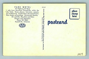 Park Motel Hotel Highway 64 Russellville Arkansas Ark Postcard Vintage