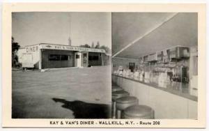 Wallkill NY Kay & Van's Diner Route 208 Postcard