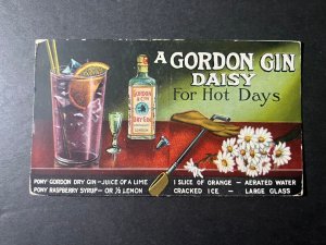 Mint England Postcard A Gordon Gin Daisy for Hot Days Advertisement