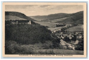 c1920's War Memorial Hachen Arnsberg (Sauerland) Castle Ruins Germany Postcard