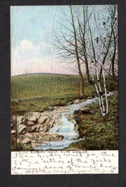 ME Cascade Falls Yarmouth Maine Vintage Postcard  UDB Undivided Back PC 1907