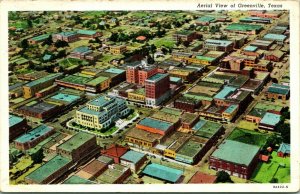 Vtg Postcard Aerial View Greenville Texas - Whitest People