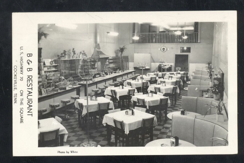 RPPC COOKEVILLE TENNESSEE B&B RESTAURANT INTERIOR REAL PHOTO POSTCARD