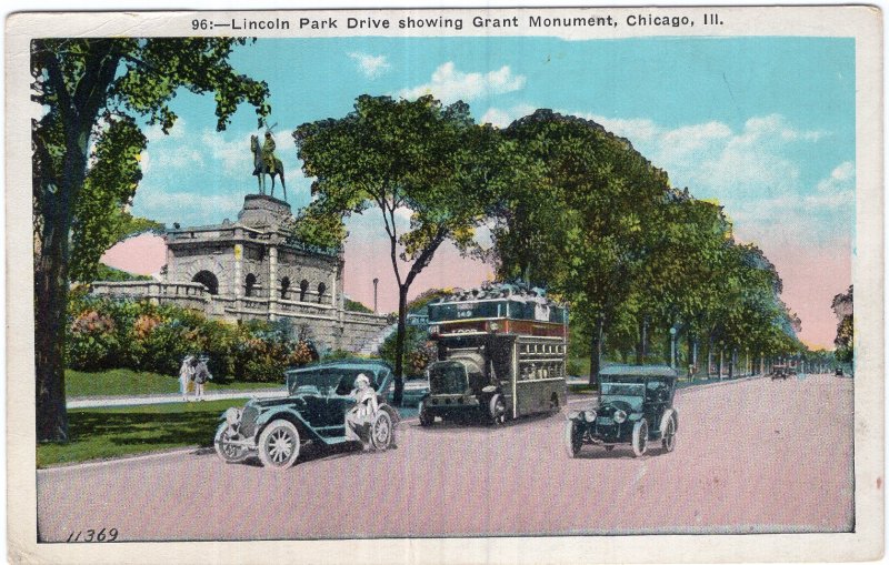 Chicago, Ill, Lincoln Park Drive showing Grant Monument