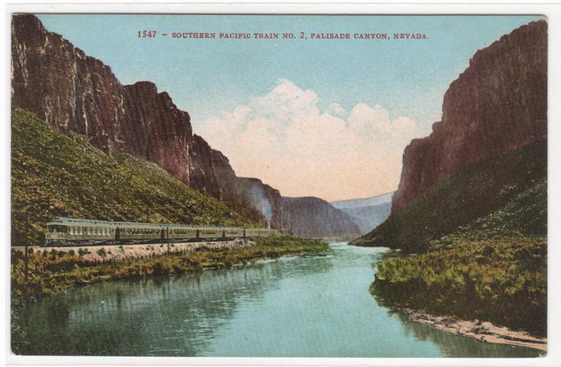 Southern Pacific SP Train Palisade Canyon Nevada 1910c postcard