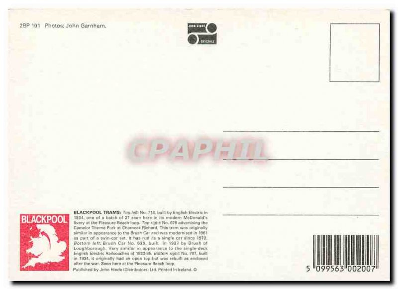 Modern Postcard Blackpool trams