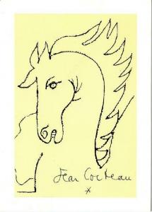 Horse by Jean Cocteau Art Postcard