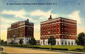 Postcard NY Albany St Peters Hospital Bishop Cusack Memorial