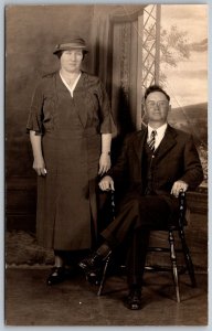 Hanover Pennsylvania c1910 RPPC Real Photo Postcard Married Couple Man Woman