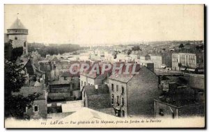 Old Postcard Laval General view of the decision of Mayene Garden Perine