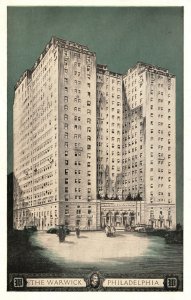 Vintage Postcard The Warwick Hotel Rooms Landmark Philadelphia Pennsylvania PA