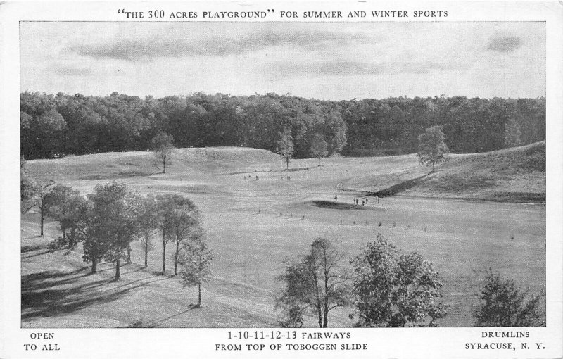 Syracuse New York 1920s Postcard Drumlins Golf Course Fairways